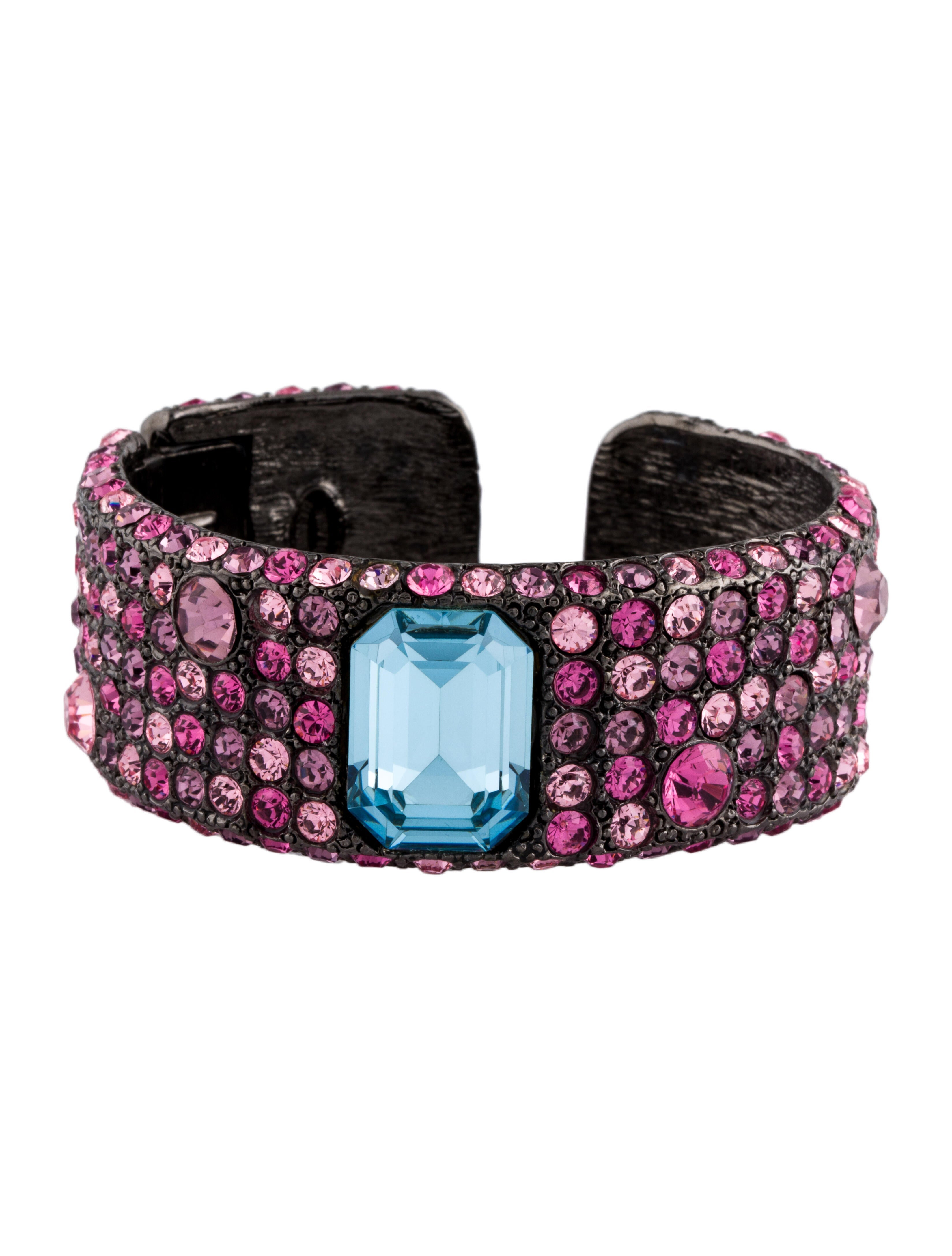 Kenneth Jay Lane Crystal Hinged Cuff