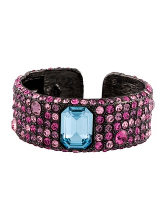 Kenneth Jay Lane Crystal Hinged Cuff