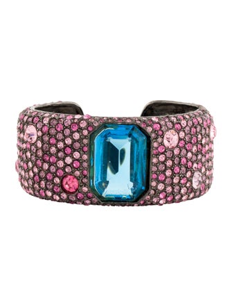 Kenneth Jay Lane Crystal Pavé Hinged Cuff Bracelet