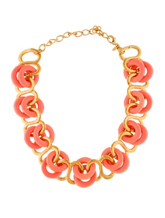 Kenneth Jay Lane Resin Rings Link Necklace