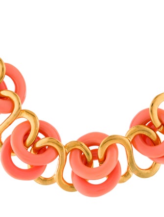 Kenneth Jay Lane Resin Rings Link Necklace