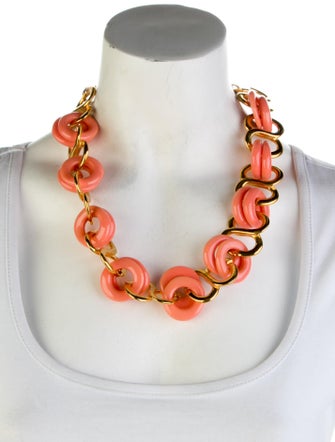 Kenneth Jay Lane Resin Rings Link Necklace