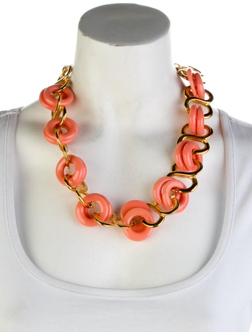 Kenneth Jay Lane Resin Rings Link Necklace