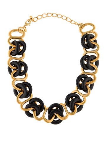 Kenneth Jay Lane Collar Resin & Chain Link Necklace