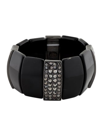 Kenneth Jay Lane Crystal and Resin Stretch Wedge Bracelet