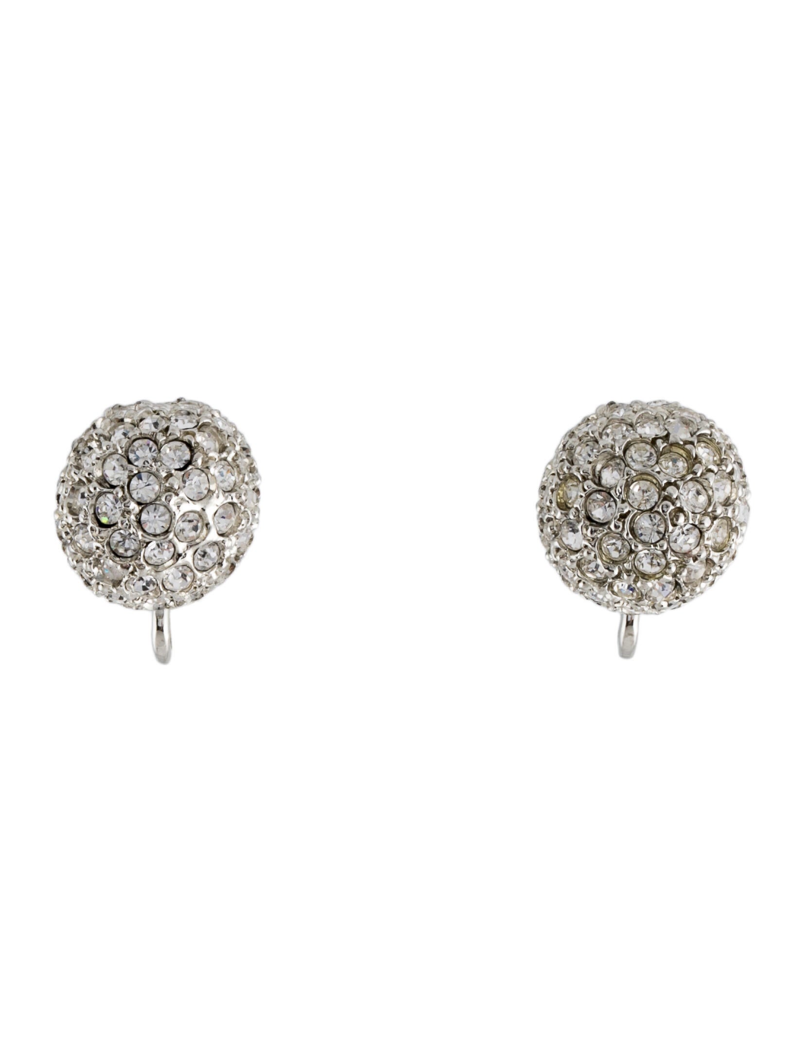 Jay Lane Disco Ball ClipOn Earrings SilverTone Metal Clip