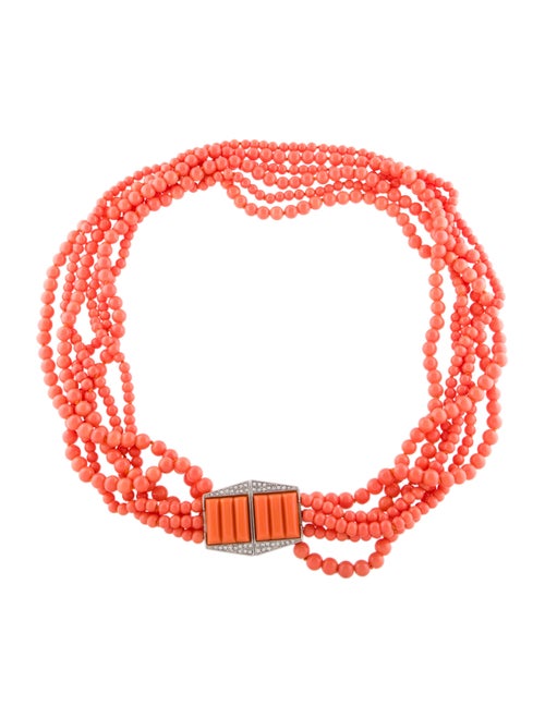 Kenneth Jay Lane Resin and Crystal Bead Multistrand Necklace