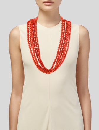 Kenneth Jay Lane Resin and Crystal Bead Multistrand Necklace