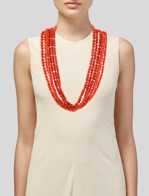 Kenneth Jay Lane Resin and Crystal Bead Multistrand Necklace