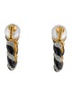 Kenneth Jay Lane Faux Pearl, Enamel & Crystal Clip-On Earrings