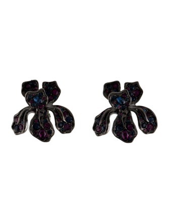 Kenneth Jay Lane Crystal Iris Clip On Earrings