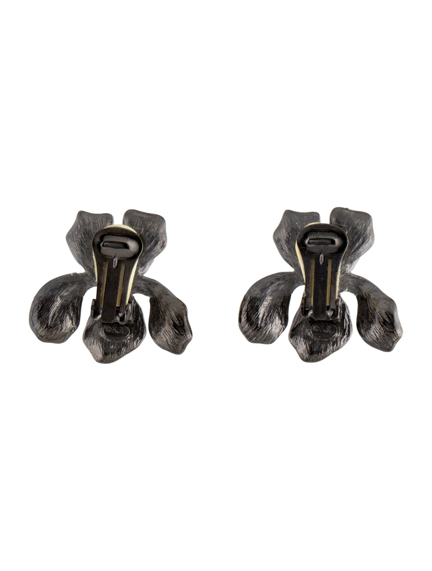 Kenneth Jay Lane Crystal Iris Clip On Earrings