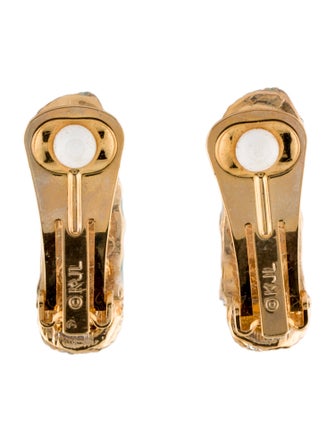 Kenneth Jay Lane Enamel & Crystal Twisted Clip-On Earrings