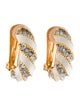 Kenneth Jay Lane Enamel & Crystal Twisted Clip-On Earrings