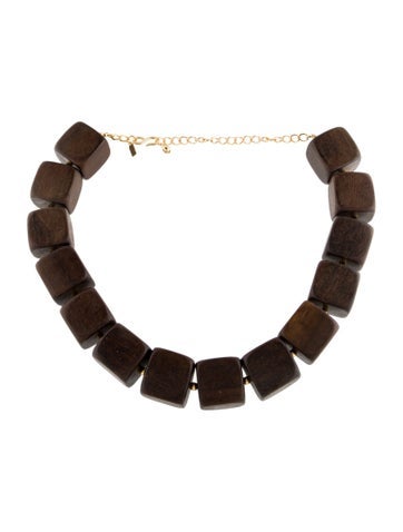 Kenneth Jay Lane Bead Strand Wood Beaded Collar Necklace