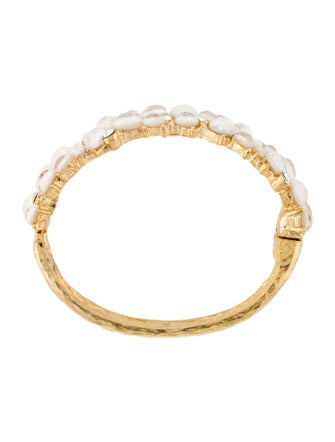 Kenneth Jay Lane Crystal & Resin Hinge Bangle Bracelet