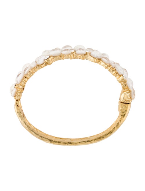 Kenneth Jay Lane Crystal & Resin Hinge Bangle Bracelet
