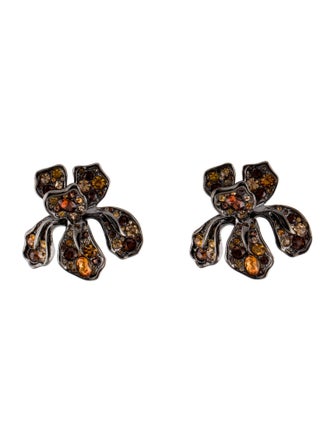 Kenneth Jay Lane Crystal Iris Clip-On Earrings