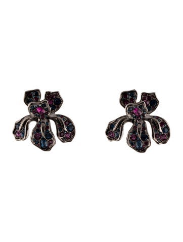 Kenneth Jay Lane Clip-On Crystal Iris Earrings