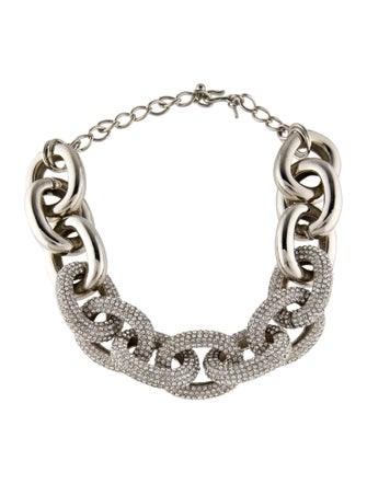 Kenneth Jay Lane Crystal Front-Link Chain Necklace