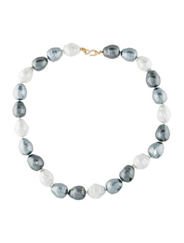 Kenneth Jay Lane Bead Strand Faux Pearl Necklace