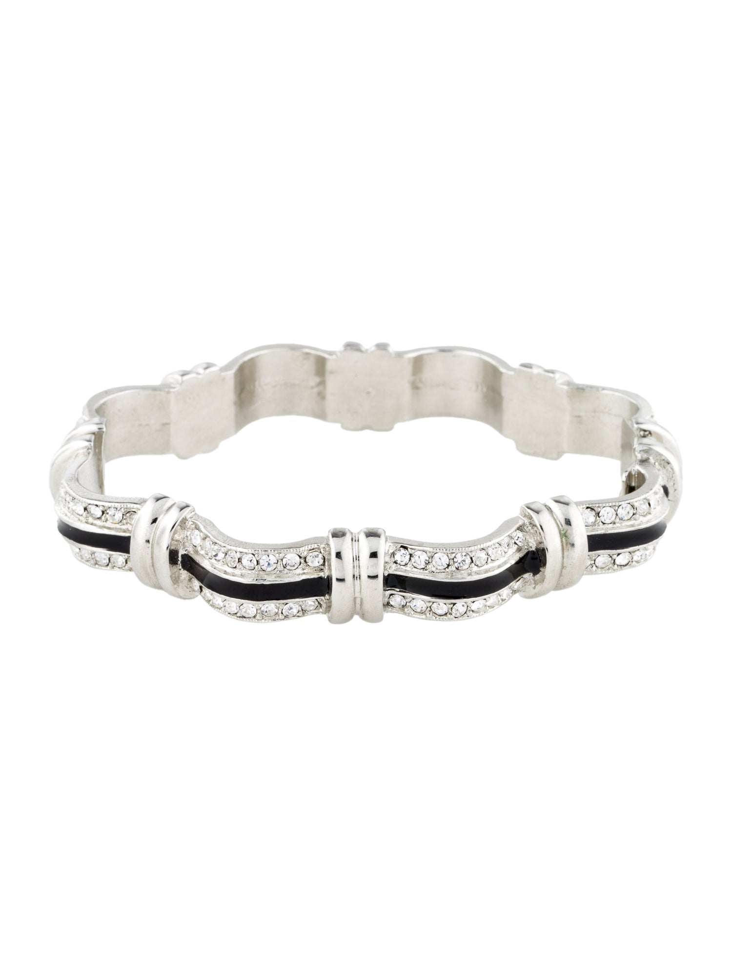 Kenneth Jay Lane Crystal & Enamel Hinged Bracelet