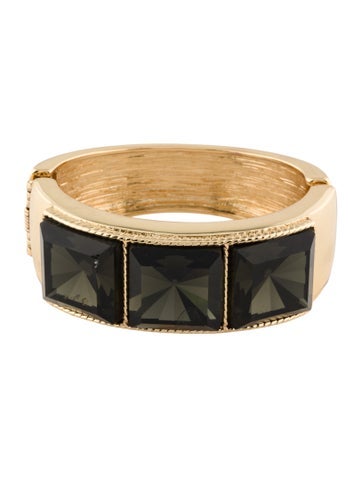 Kenneth Jay Lane Bangle Crystal Hinged Bracelet