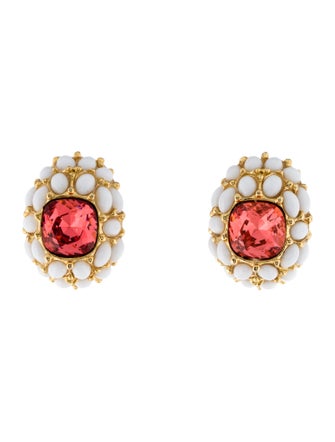 Kenneth Jay Lane Crystal & Resin Clip-On Earrings
