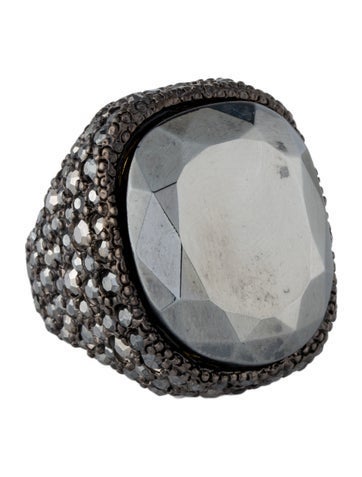 Kenneth Jay Lane Cocktail Ring Crystal 7.25