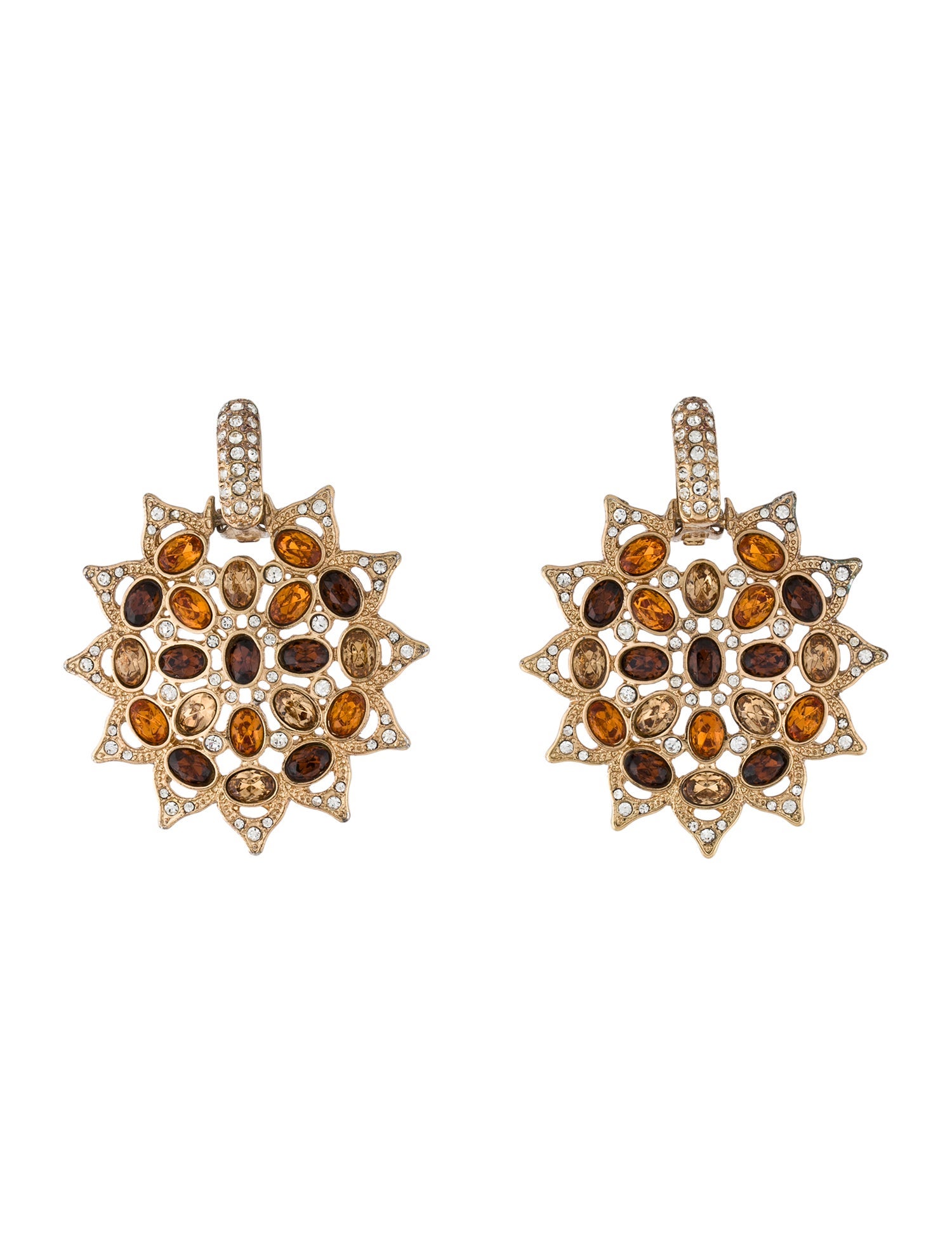 Kenneth Jay Lane Crystal Drop Clip-On Earrings