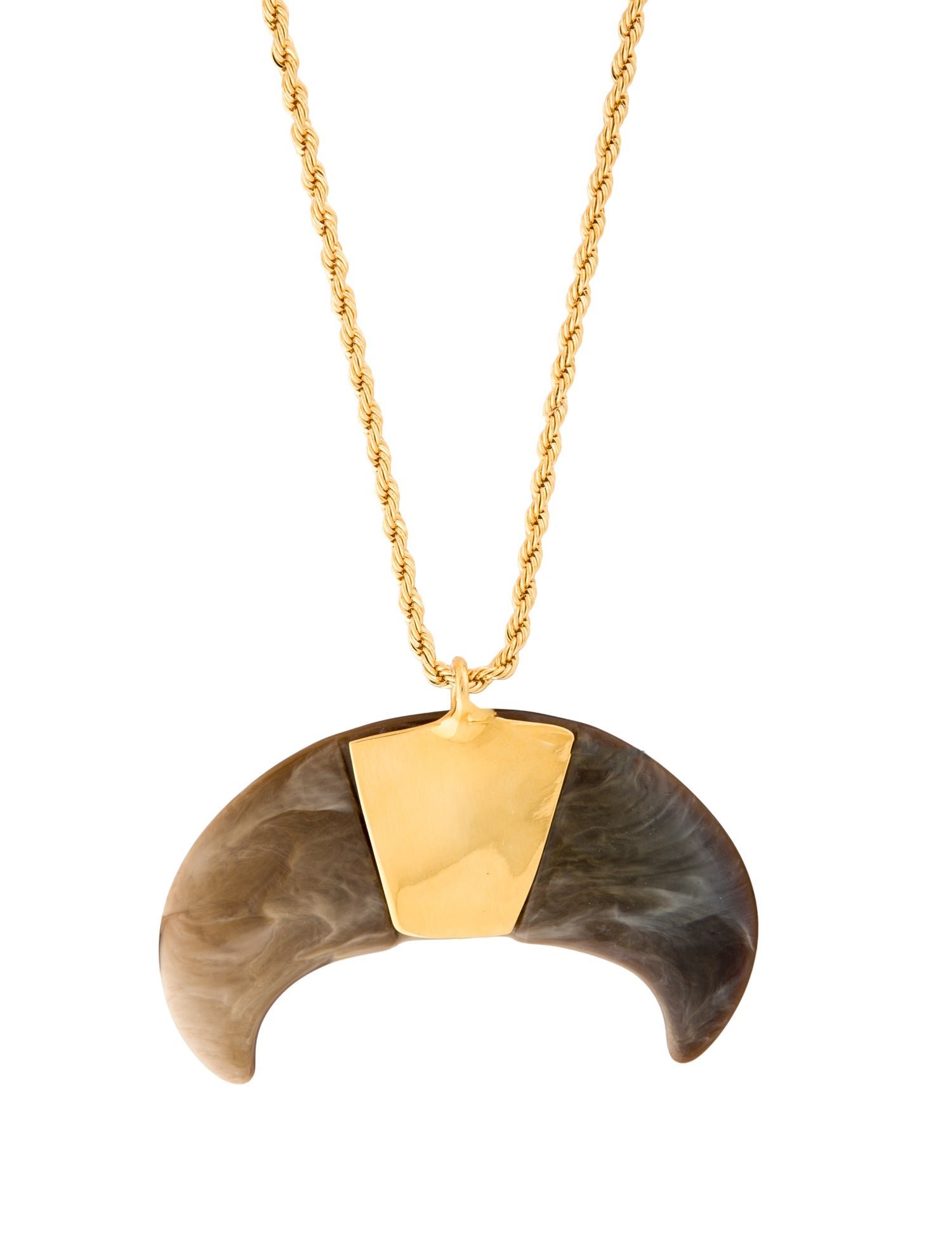 Kenneth Jay Lane Resin Horn Pendant Necklace