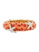 Kenneth Jay Lane Crystal & Resin Starfish Hinged Bangle Bracelet