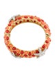 Kenneth Jay Lane Crystal & Resin Starfish Hinged Bangle Bracelet
