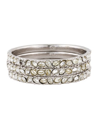 Kenneth Jay Lane Crystal Bangle Set of 3