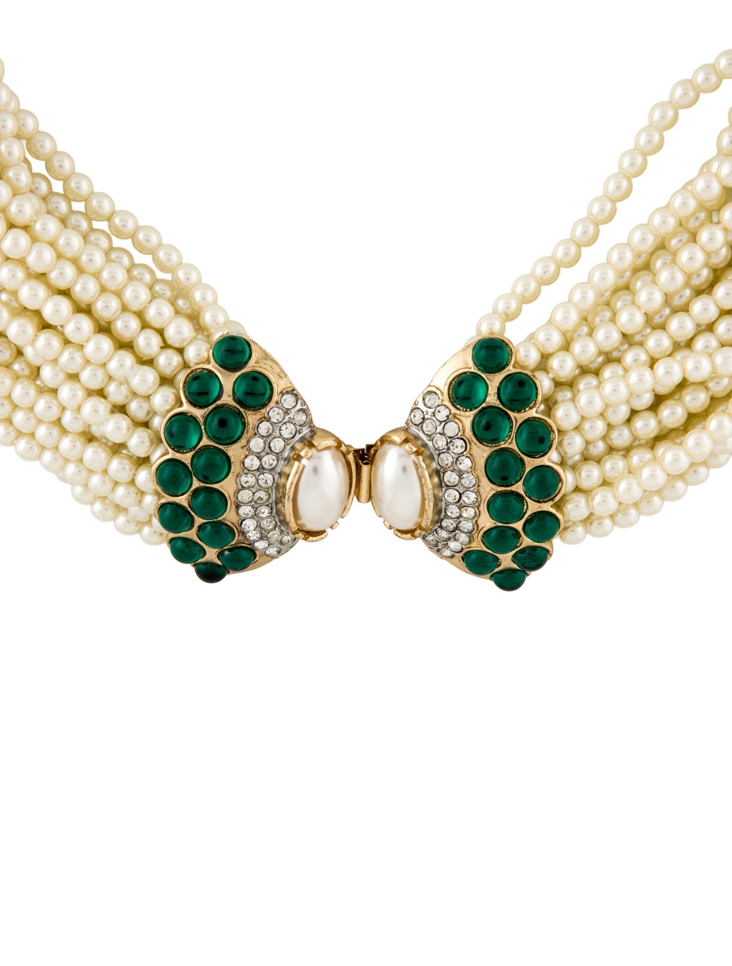 Kenneth Jay Lane Faux Pearl,Crystal & Resin Multi-Strand Necklace