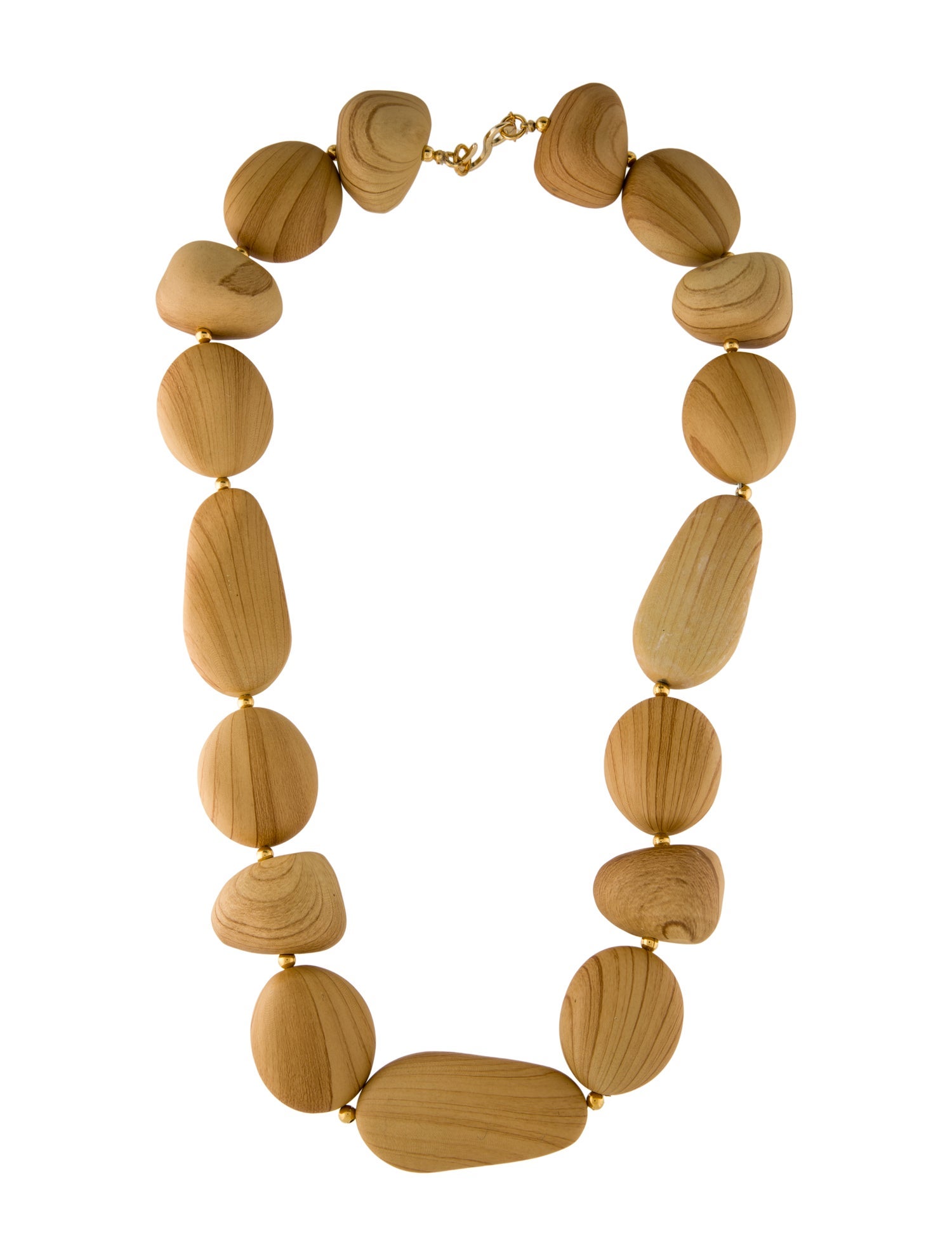 Kenneth Jay Lane Wood Station Necklace