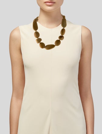 Kenneth Jay Lane Wood Station Necklace