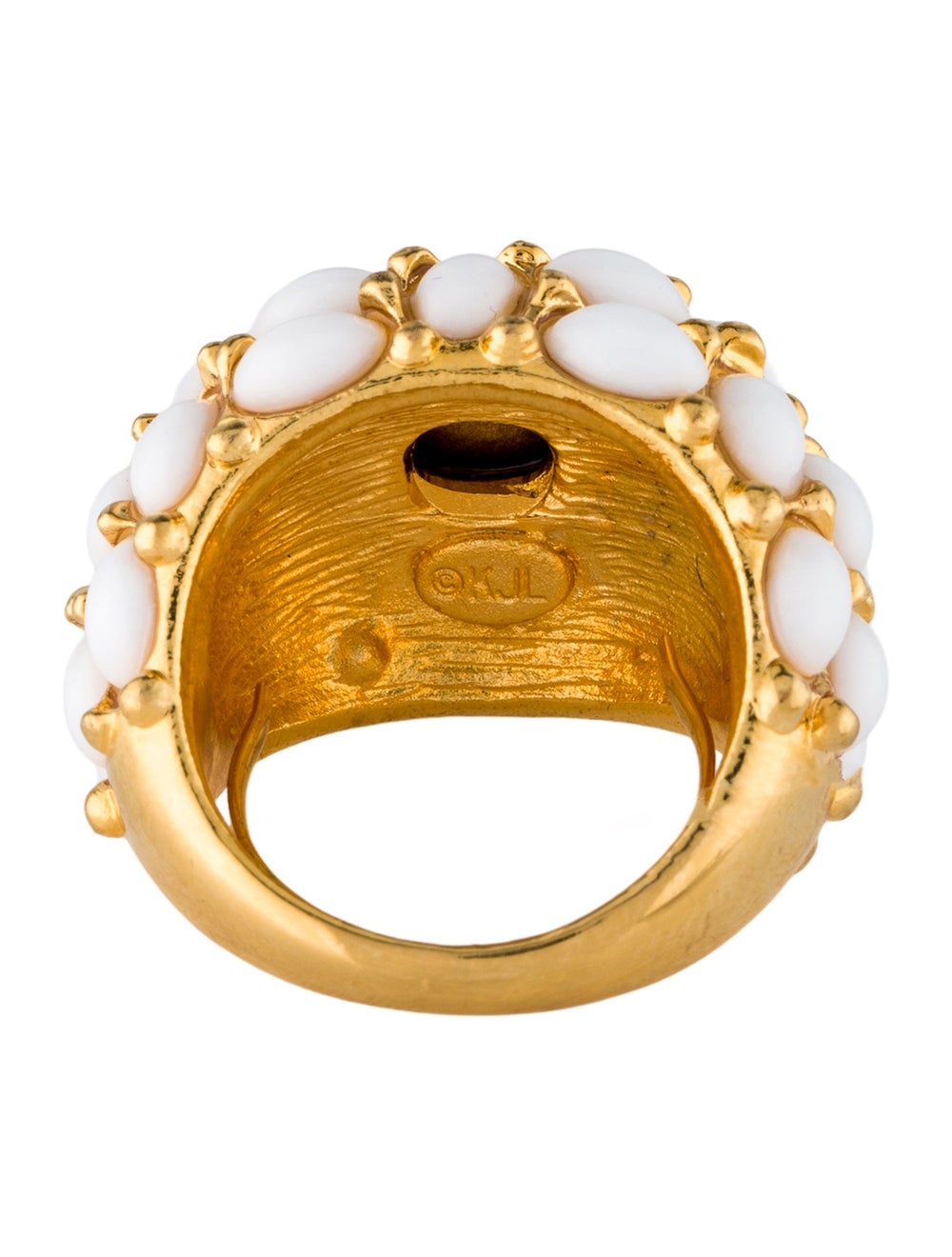 Kenneth Jay Lane Gold-Tone Metal Resin & Crystal - image 4