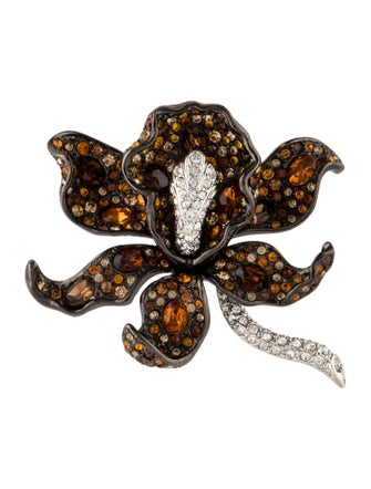 Kenneth Jay Lane Crystal Flower Brooch