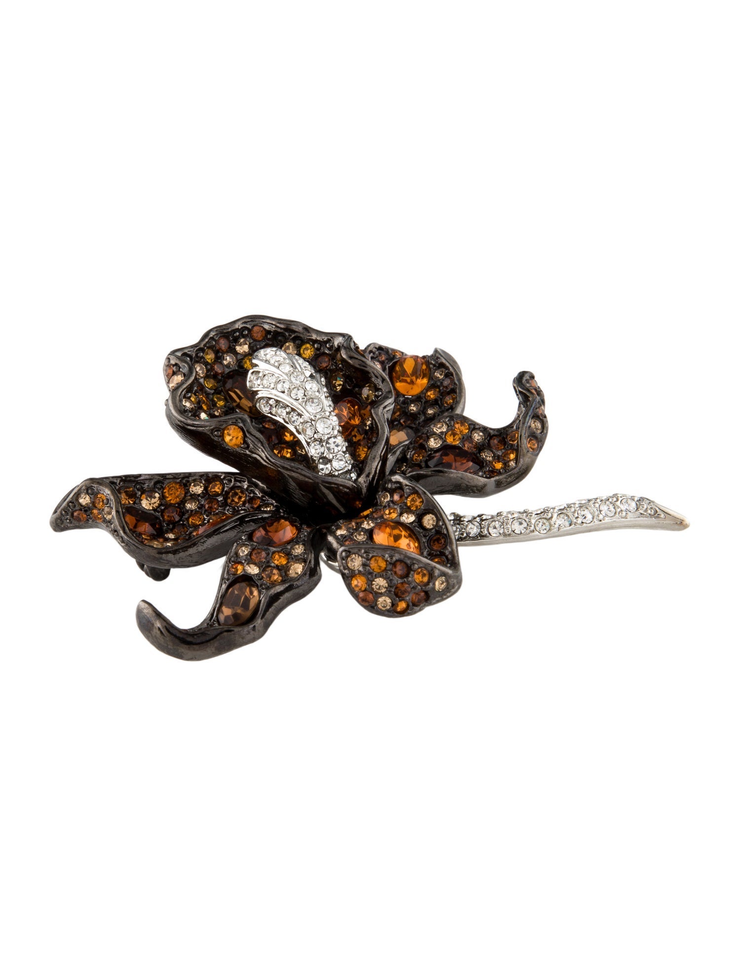 Kenneth Jay Lane Crystal Flower Brooch