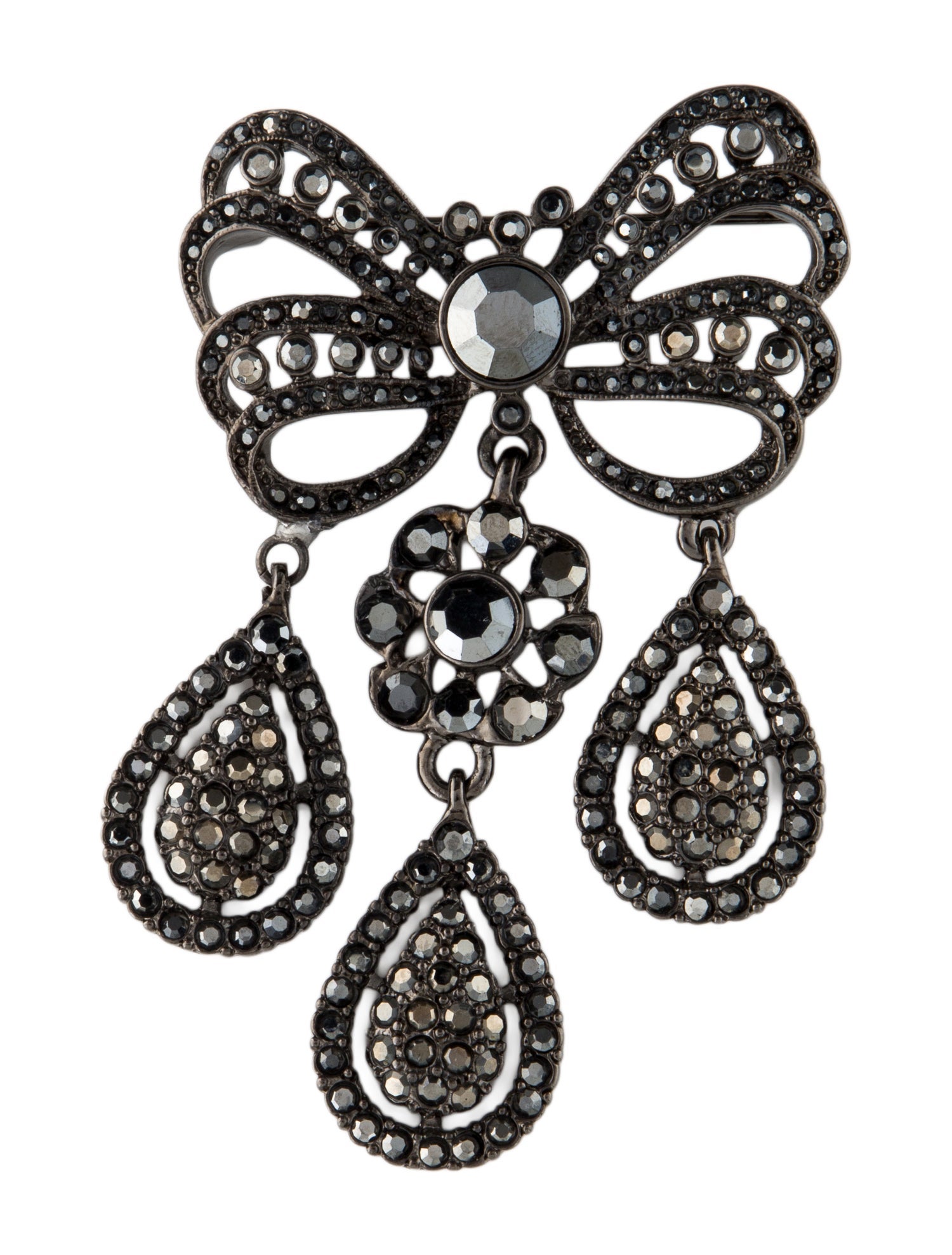 Kenneth Jay Lane Crystal Bow Brooch