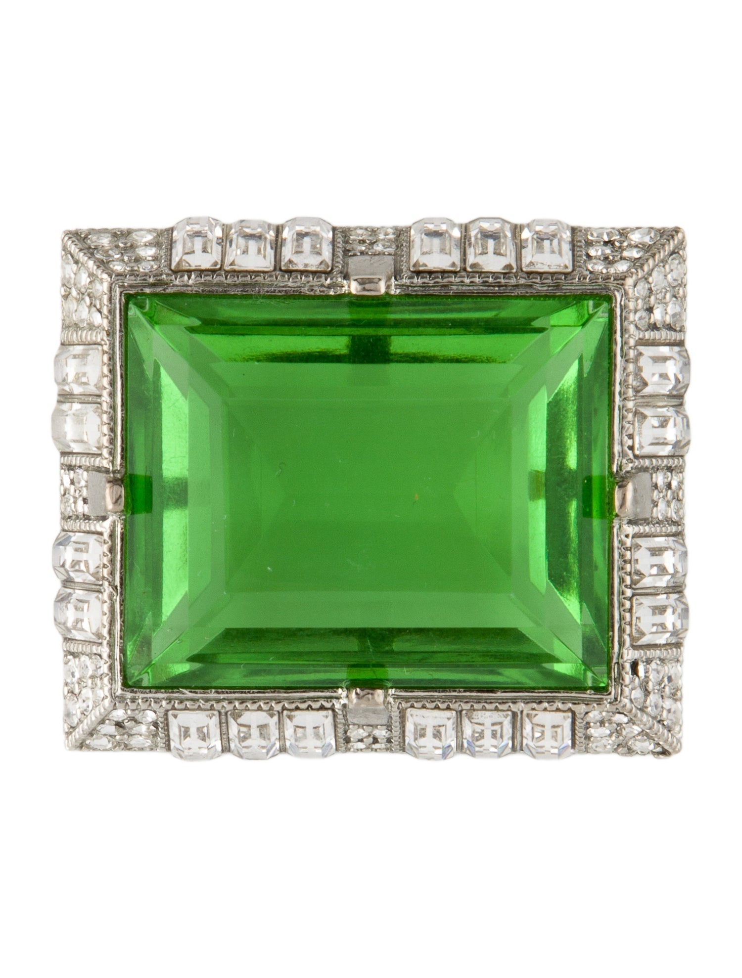 Kenneth Jay Lane Crystal Art Deco Brooch