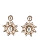 Kenneth Jay Lane Faux Pearl & Crystal Clip-On Earrings
