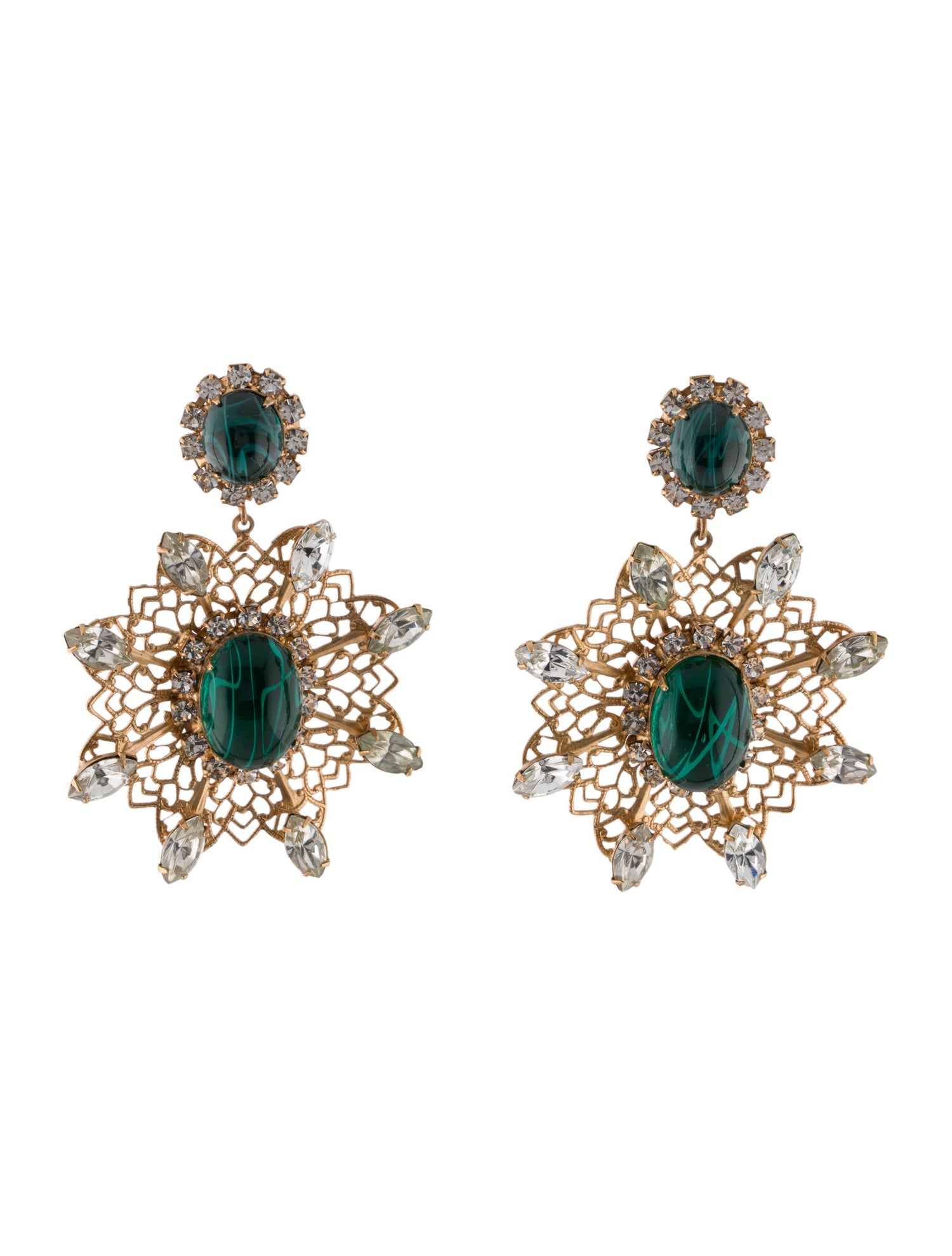 Kenneth Jay Lane Crystal & Resin Clip-On Earrings