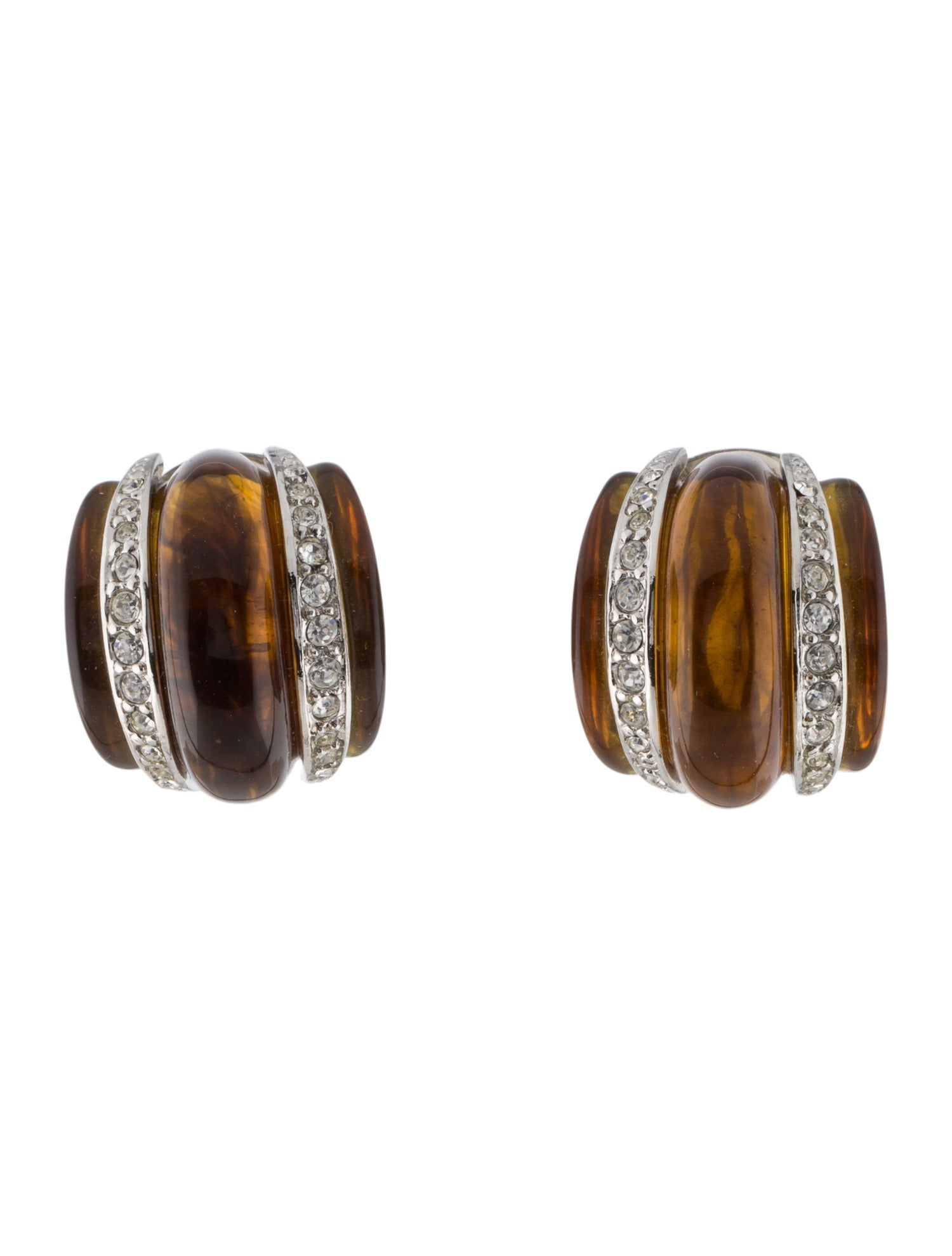 Kenneth Jay Lane Crystal & Resin Clip-On Earrings