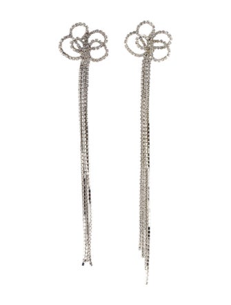 Kenneth Jay Lane Crystal Bow Drop Earrings