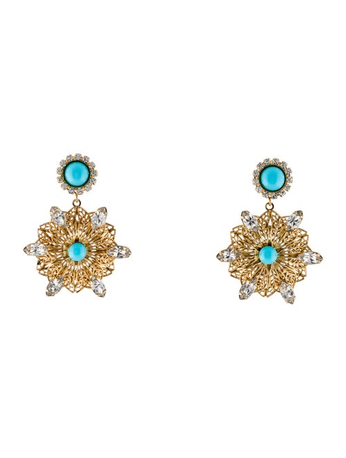 Kenneth Jay Lane Crystal & Resin Clip-On Drop Earrings
