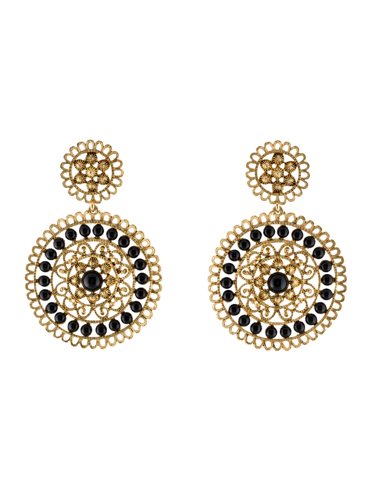 Kenneth Jay Lane Large Filigree Clip-On Earrings