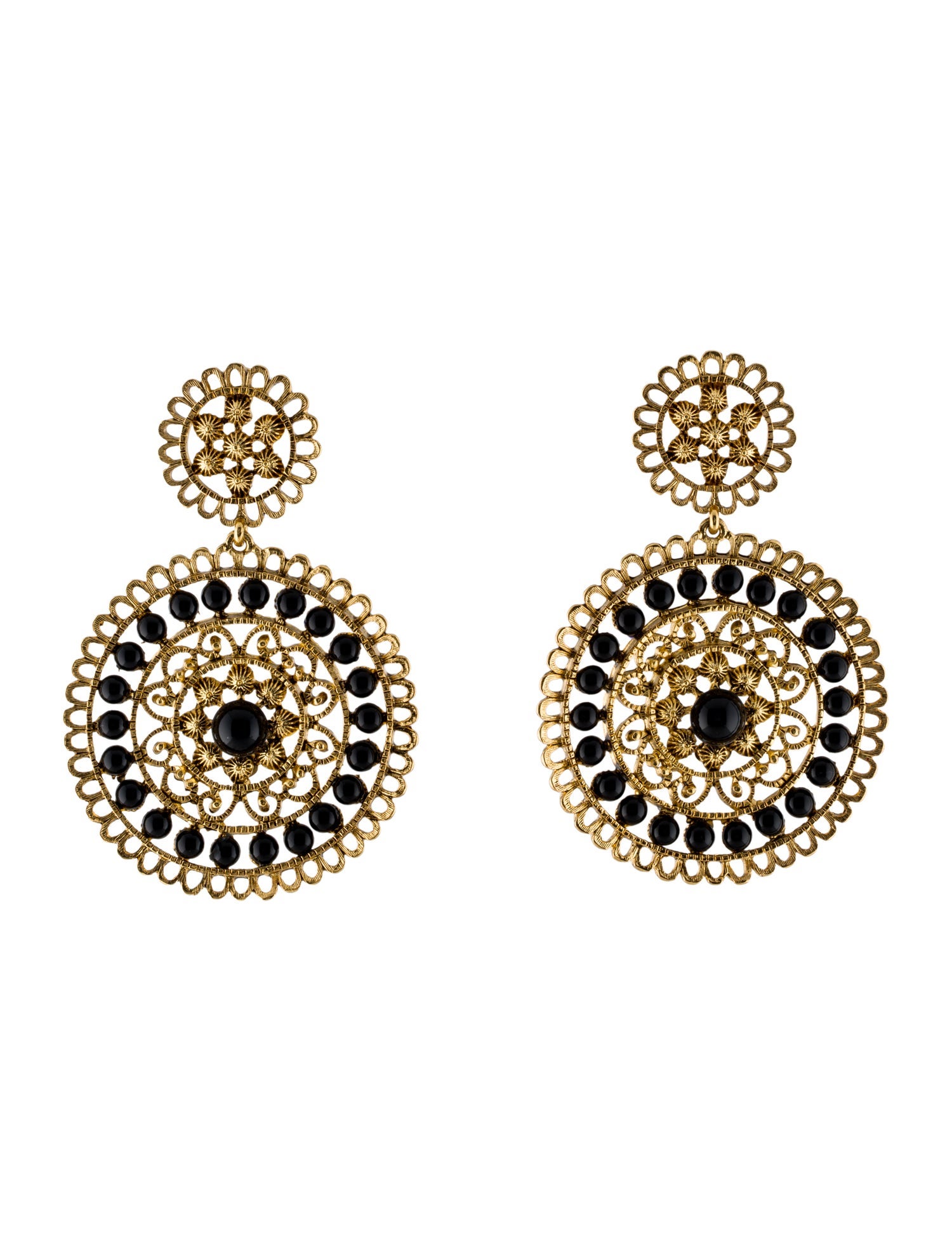 Kenneth Jay Lane Large Filigree Drop Earrings