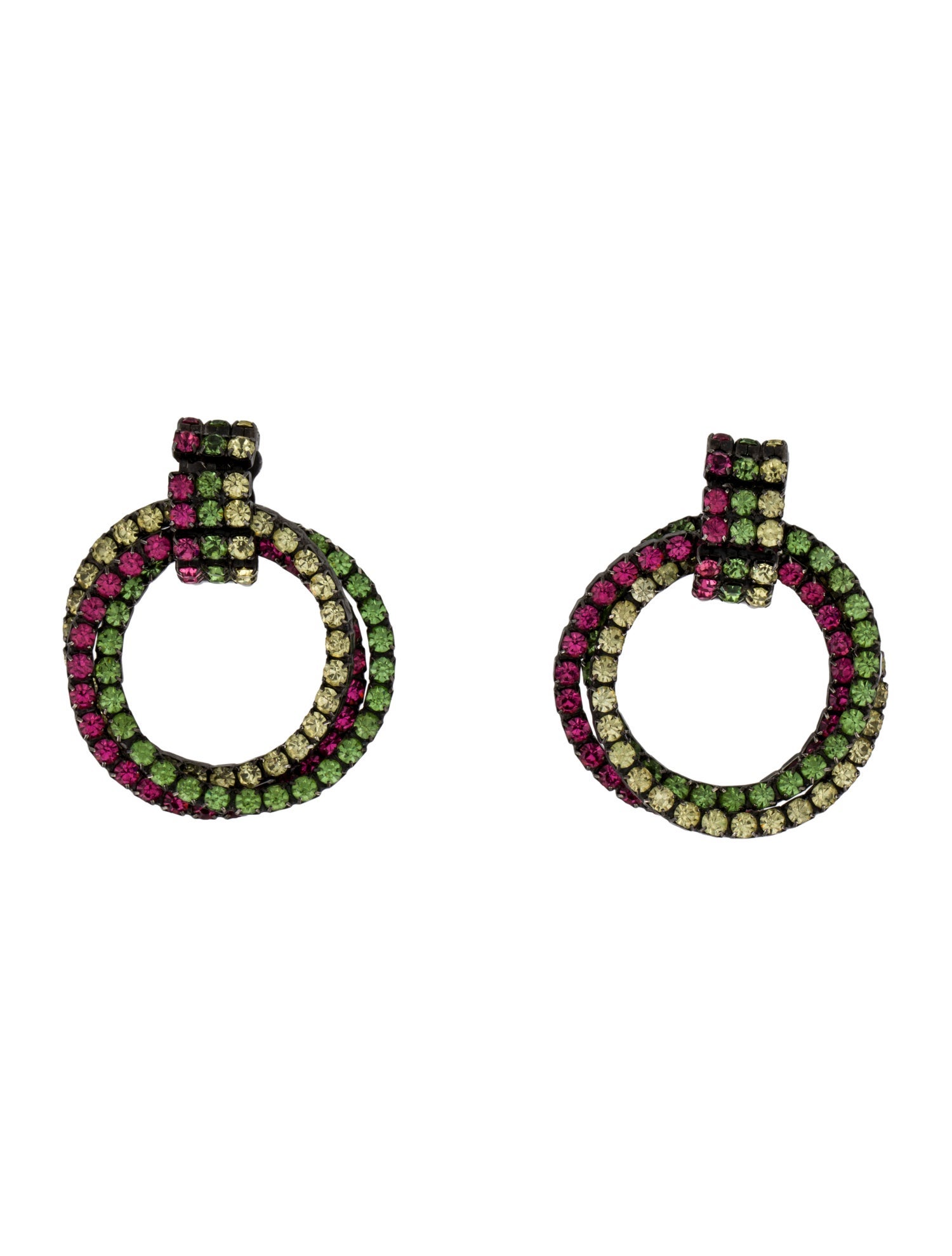 Kenneth Jay Lane Crystal Clip-On Drop Earrings